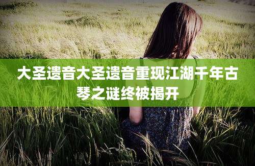 大圣遗音大圣遗音重现江湖千年古琴之谜终被揭开