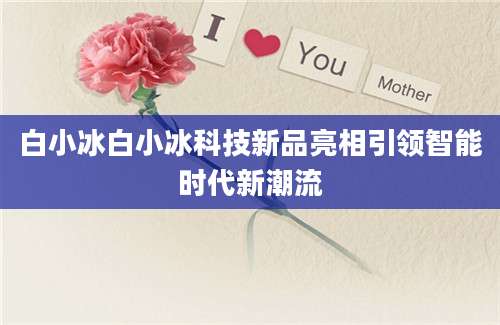 白小冰白小冰科技新品亮相引领智能时代新潮流