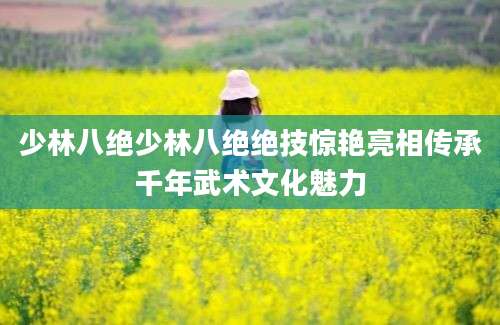 少林八绝少林八绝绝技惊艳亮相传承千年武术文化魅力