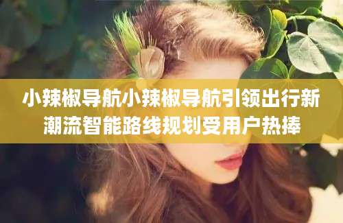 小辣椒导航小辣椒导航引领出行新潮流智能路线规划受用户热捧
