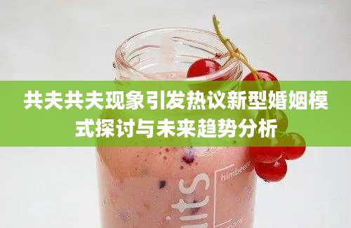 共夫共夫现象引发热议新型婚姻模式探讨与未来趋势分析
