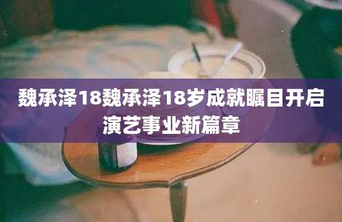 魏承泽18魏承泽18岁成就瞩目开启演艺事业新篇章