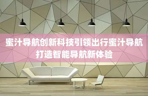 蜜汁导航创新科技引领出行蜜汁导航打造智能导航新体验