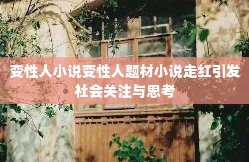 变性人小说变性人题材小说走红引发社会关注与思考