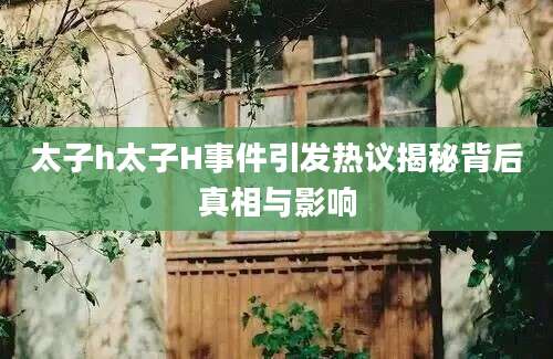 太子h太子H事件引发热议揭秘背后真相与影响