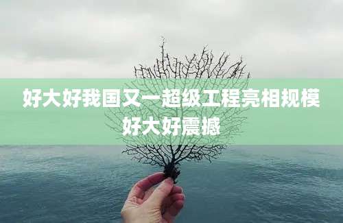 好大好我国又一超级工程亮相规模好大好震撼