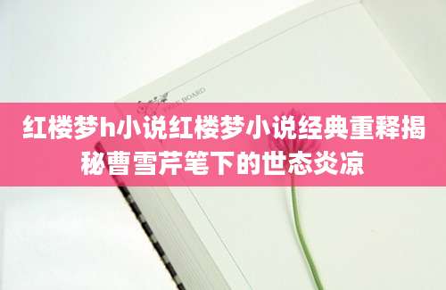 红楼梦h小说红楼梦小说经典重释揭秘曹雪芹笔下的世态炎凉