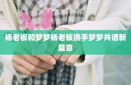 杨老板和梦梦杨老板携手梦梦共谱新篇章