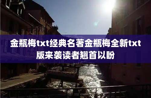 金瓶梅txt经典名著金瓶梅全新txt版来袭读者翘首以盼