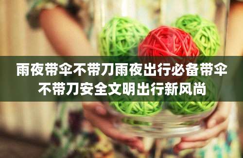雨夜带伞不带刀雨夜出行必备带伞不带刀安全文明出行新风尚