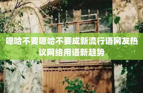 嗯哈不要嗯哈不要成新流行语网友热议网络用语新趋势