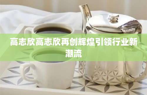 高志欣高志欣再创辉煌引领行业新潮流