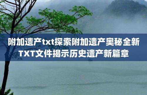 附加遗产txt探索附加遗产奥秘全新TXT文件揭示历史遗产新篇章