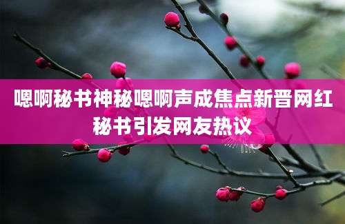 嗯啊秘书神秘嗯啊声成焦点新晋网红秘书引发网友热议