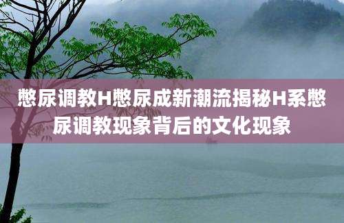憋尿调教H憋尿成新潮流揭秘H系憋尿调教现象背后的文化现象