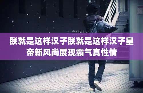 朕就是这样汉子朕就是这样汉子皇帝新风尚展现霸气真性情