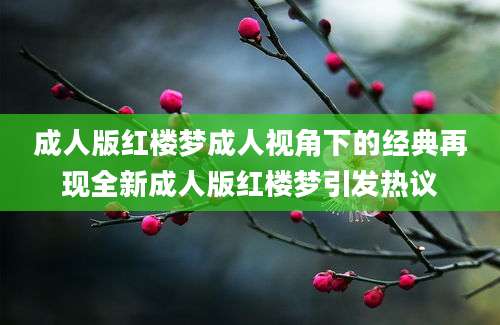 成人版红楼梦成人视角下的经典再现全新成人版红楼梦引发热议