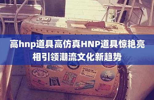 高hnp道具高仿真HNP道具惊艳亮相引领潮流文化新趋势