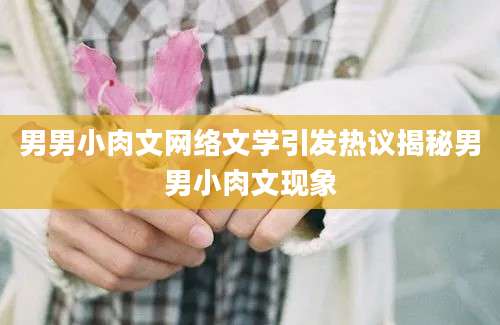 男男小肉文网络文学引发热议揭秘男男小肉文现象