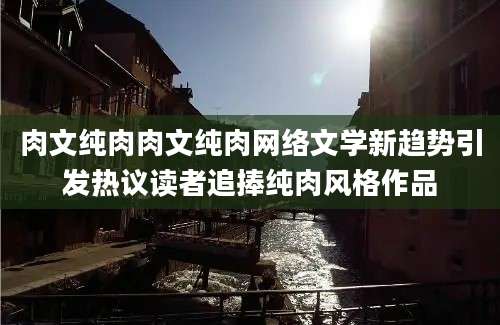 肉文纯肉肉文纯肉网络文学新趋势引发热议读者追捧纯肉风格作品