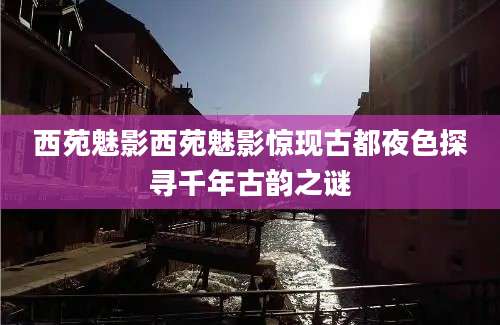 西苑魅影西苑魅影惊现古都夜色探寻千年古韵之谜
