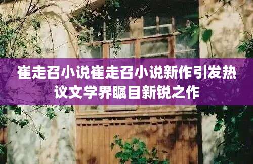 崔走召小说崔走召小说新作引发热议文学界瞩目新锐之作