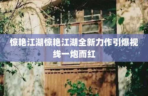 惊艳江湖惊艳江湖全新力作引爆视线一炮而红