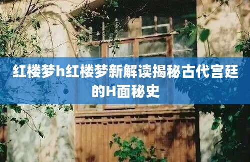 红楼梦h红楼梦新解读揭秘古代宫廷的H面秘史