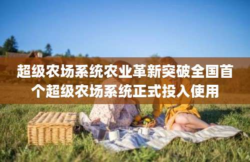 超级农场系统农业革新突破全国首个超级农场系统正式投入使用