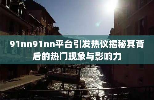 91nn91nn平台引发热议揭秘其背后的热门现象与影响力