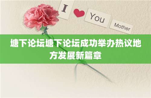 塘下论坛塘下论坛成功举办热议地方发展新篇章