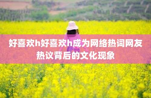 好喜欢h好喜欢h成为网络热词网友热议背后的文化现象