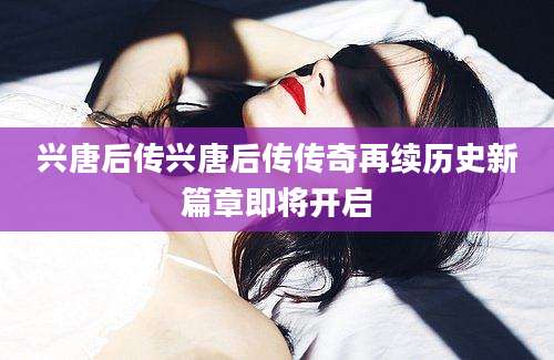 兴唐后传兴唐后传传奇再续历史新篇章即将开启