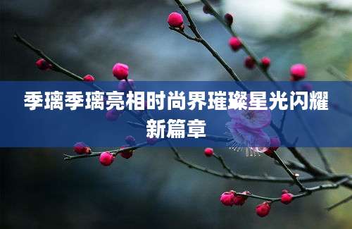 季璃季璃亮相时尚界璀璨星光闪耀新篇章