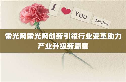 雷光网雷光网创新引领行业变革助力产业升级新篇章