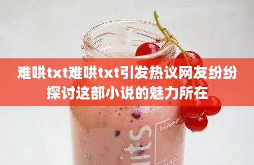 难哄txt难哄txt引发热议网友纷纷探讨这部小说的魅力所在