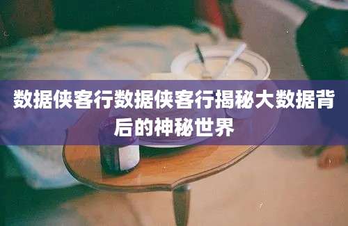 数据侠客行数据侠客行揭秘大数据背后的神秘世界