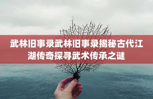 武林旧事录武林旧事录揭秘古代江湖传奇探寻武术传承之谜