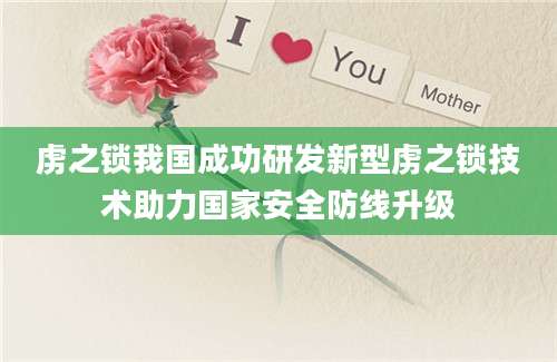 虏之锁我国成功研发新型虏之锁技术助力国家安全防线升级
