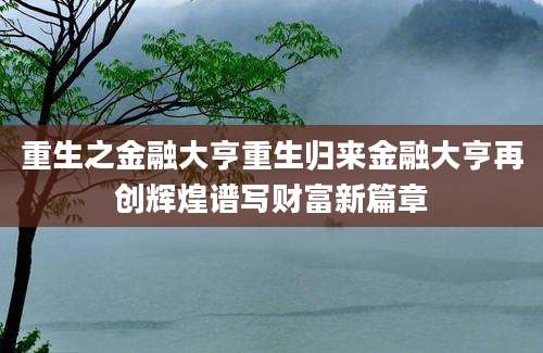 重生之金融大亨重生归来金融大亨再创辉煌谱写财富新篇章