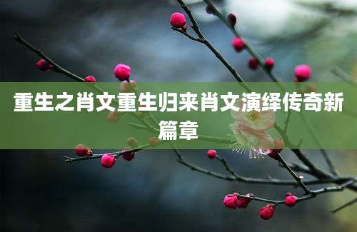 重生之肖文重生归来肖文演绎传奇新篇章