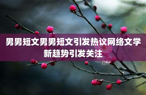 男男短文男男短文引发热议网络文学新趋势引发关注