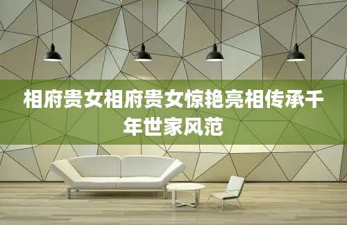 相府贵女相府贵女惊艳亮相传承千年世家风范