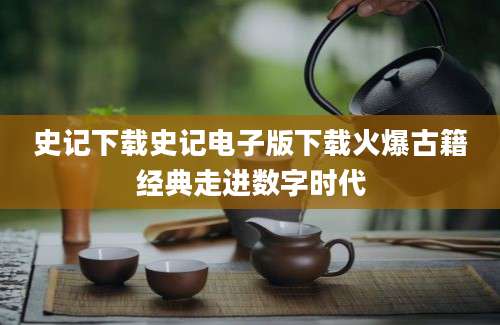 史记下载史记电子版下载火爆古籍经典走进数字时代