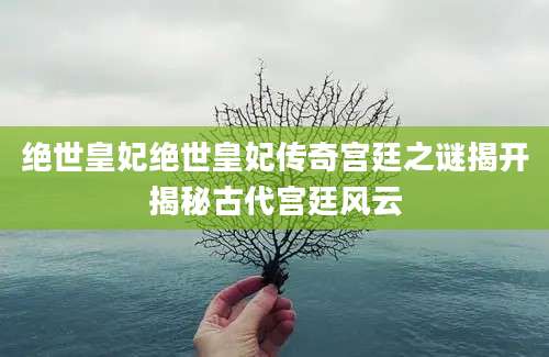 绝世皇妃绝世皇妃传奇宫廷之谜揭开揭秘古代宫廷风云