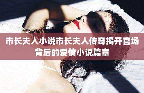 市长夫人小说市长夫人传奇揭开官场背后的爱情小说篇章