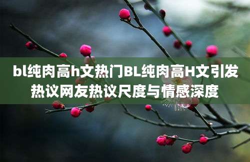bl纯肉高h文热门BL纯肉高H文引发热议网友热议尺度与情感深度
