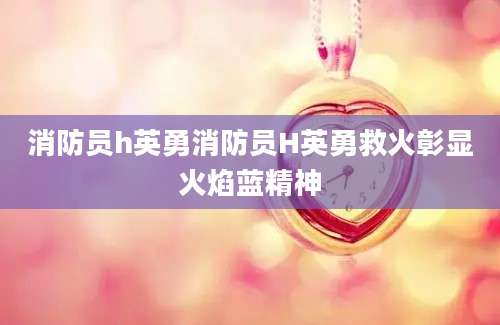 消防员h英勇消防员H英勇救火彰显火焰蓝精神