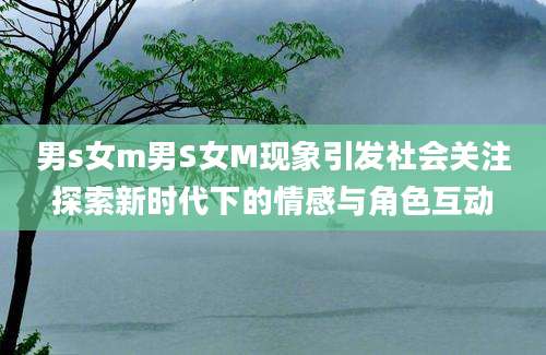 男s女m男S女M现象引发社会关注探索新时代下的情感与角色互动