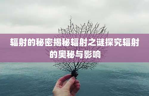 辐射的秘密揭秘辐射之谜探究辐射的奥秘与影响
